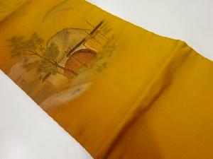 リサイクル　水車小屋模様名古屋帯